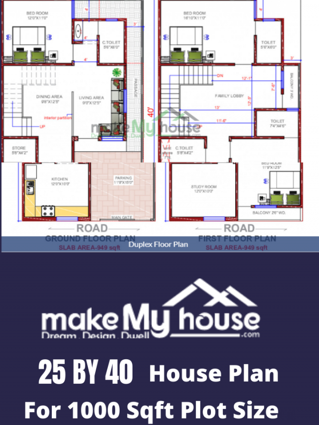 25×40 House Plan | 25*540 Home Design | 25 By 40 1000 Sqft Ghar Naksha