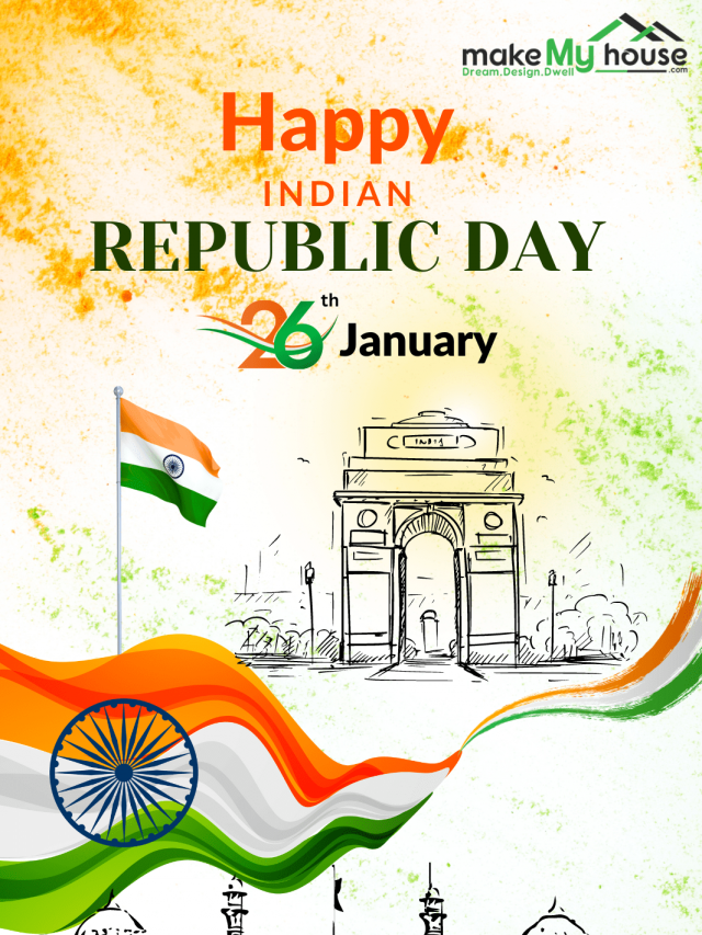 Celebrating the spirit of unity, diversity, and progress on this Republic Day. Wishing you all a proud and patriotic Republic Day from Make My House!