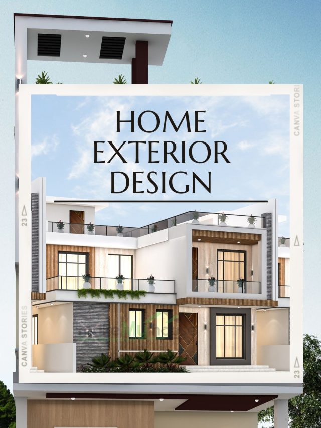 Modern and contemporary exterior home elevation design, Elevate your dream home with our Modern row houses and contemporary style home designs