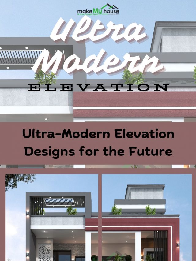 Ultra Modern Elevation: Explore ultra-modern elevation designs by Make My House with cutting edge architecture and design. Build your dream home with designs crafted with the latest trends and high quality construction.