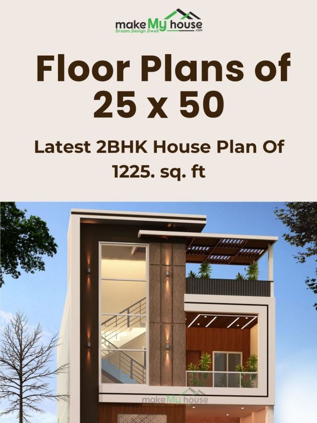 2 BHK Floor Plans Of 25*50 – Latest 2BHK House Plan Of 1225. sq. Ft., Explore smart and stylish 2 BHK floor plans for a 25x50 layout, offering modern living solutions.