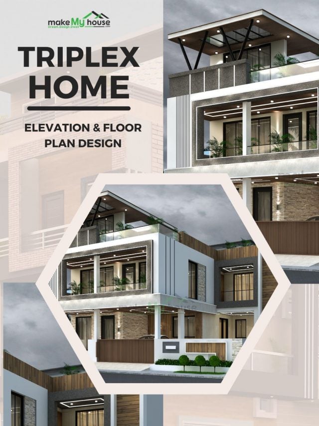 Triplex Home Design Elevation & Floor Plans | Maximize Space & Style