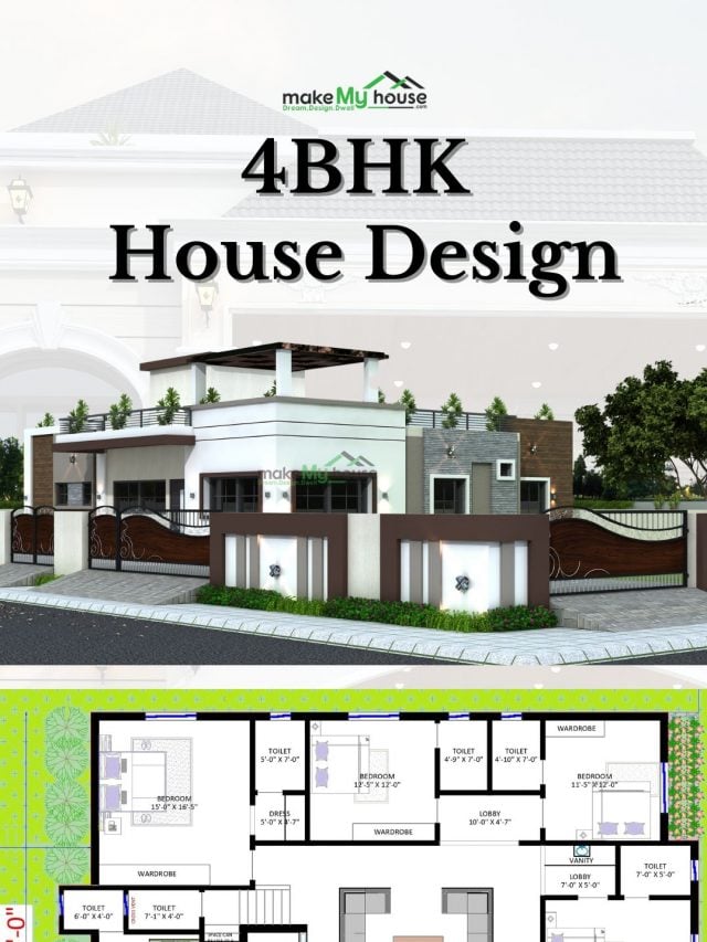 Searching for the perfect 4BHK house design? Discover modern, spacious, and functional 4-bedroom home designs with Make My House.