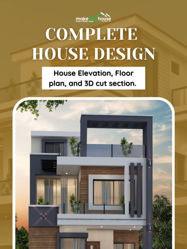 Complete House Design, House Elevation, Floor Plan, and 3D Cut Section | Modern Home Design Solutions